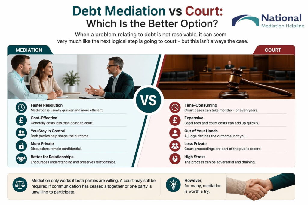 Debt Mediation vs Court: Which Is the Better Option Cheshire